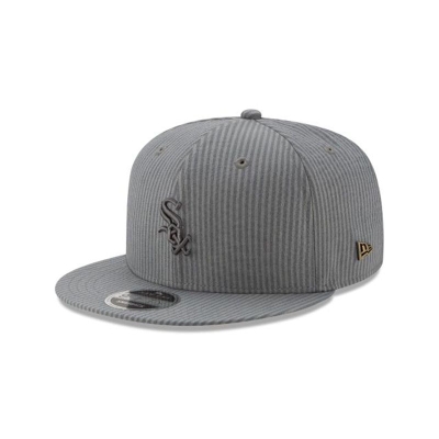 Sapca New Era Chicago White Sox MLB Seersucker Black Label 9FIFTY Snapback - Gri